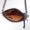 ADBG581 American Darling Hand Tooled Floral Carved & Hair-On Cowhide Small Cross body Bag