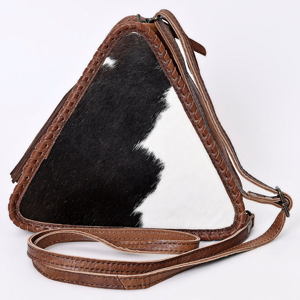 ADBG576 American Darling Hair-On Cowhide Western Leather Cross body Bag with Braided Edge