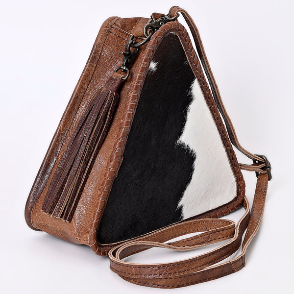 ADBG576 American Darling Hair-On Cowhide Western Leather Cross body Bag with Braided Edge