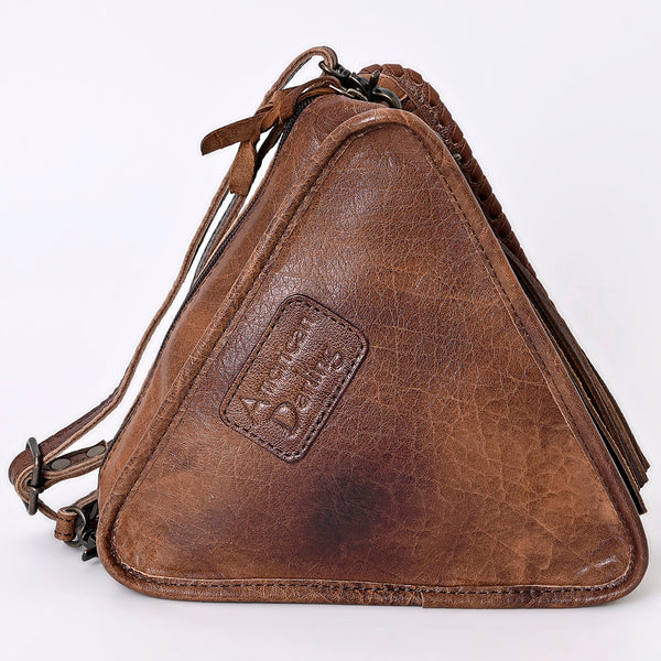 ADBG576 American Darling Hair-On Cowhide Western Leather Cross body Bag with Braided Edge