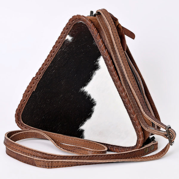 ADBG576 American Darling Hair-On Cowhide Western Leather Cross body Bag with Braided Edge