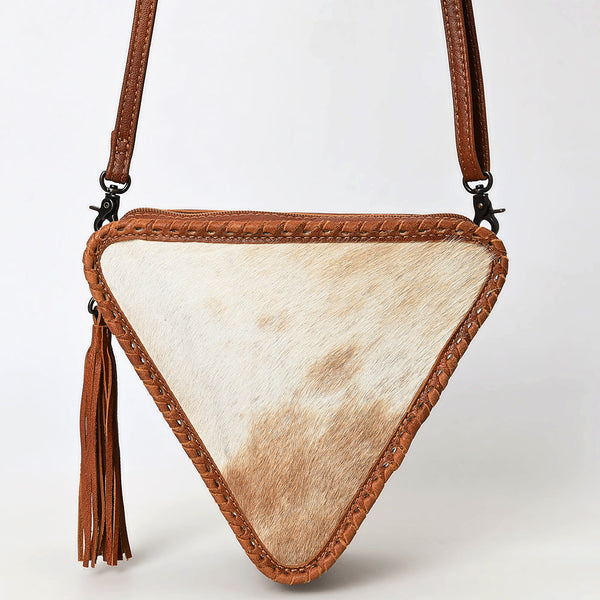 ADBG576 American Darling Hair-On Cowhide Western Leather Cross body Bag with Braided Edge