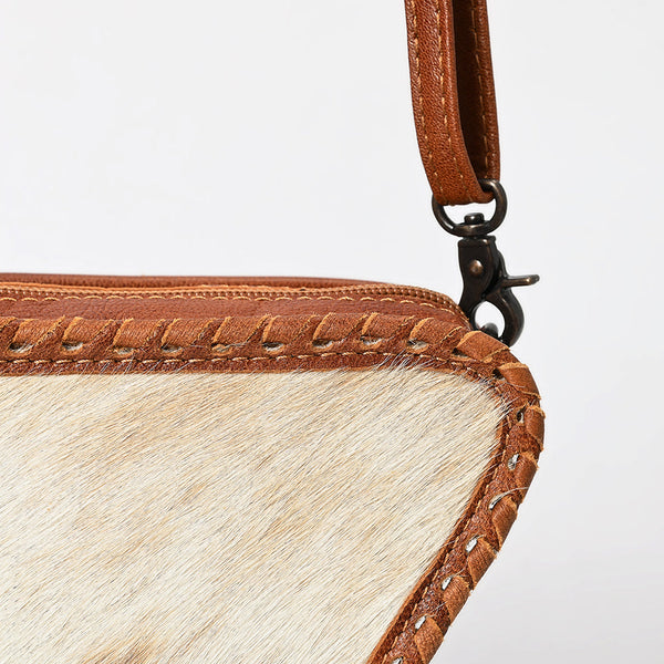 ADBG576 American Darling Hair-On Cowhide Western Leather Cross body Bag with Braided Edge
