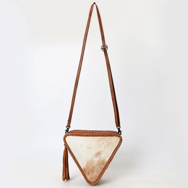 ADBG576 American Darling Hair-On Cowhide Western Leather Cross body Bag with Braided Edge