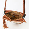ADBG576 American Darling Hair-On Cowhide Western Leather Cross body Bag with Braided Edge