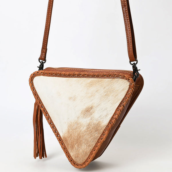 ADBG576 American Darling Hair-On Cowhide Western Leather Cross body Bag with Braided Edge