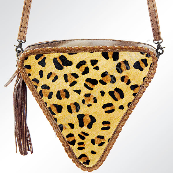ADBG576 American Darling Hair-On Cowhide Western Leather Cross body Bag with Braided Edge
