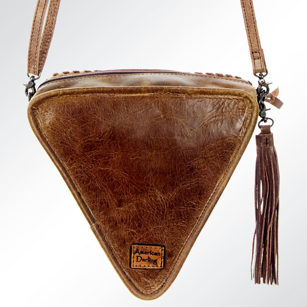 ADBG576 American Darling Hair-On Cowhide Western Leather Cross body Bag with Braided Edge