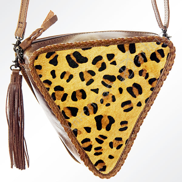 ADBG576 American Darling Hair-On Cowhide Western Leather Cross body Bag with Braided Edge