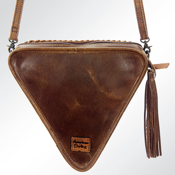 ADBG576 American Darling Hair-On Cowhide Western Leather Cross body Bag with Braided Edge