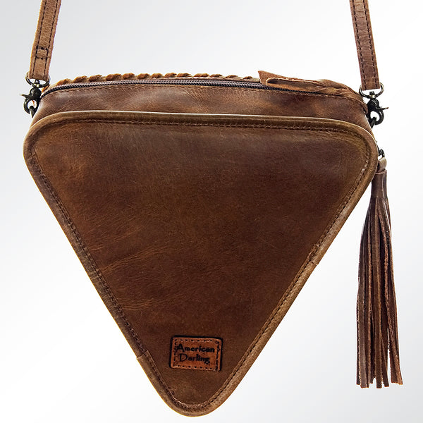ADBG576 American Darling Hair-On Cowhide Western Leather Cross body Bag with Braided Edge
