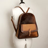 LC-ADBGI118B Western Hair-On Hide Leather Backpack - Genuine Cowhide with Buckle Pocket