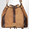 LC-ADBGI125B Hair-On Hide Drawstring Bucket Bag - Western Cowhide Purse with Adjustable Strap