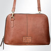 LC-ADBGI126A Woven Leather Crossbody Bag - Western Zip Purse with Adjustable Strap