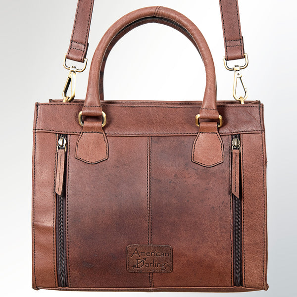 LC-ADBGI137A Woven Leather Tote - Western Structured Handbag with Twist-Lock Closure