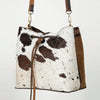 LC-ADBGI140B Hair-On Hide Bucket Bag - Western Cowhide Leather Drawstring Purse