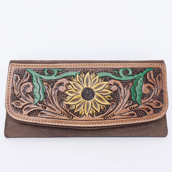 ADBGM102 Western Floral Tooled Leather Wallet - by American Darling