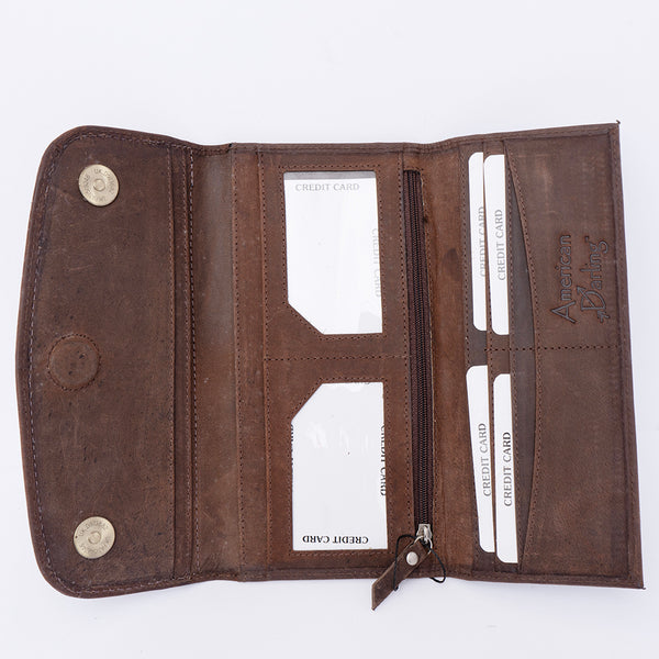 ADBGM102 Western Floral Tooled Leather Wallet - by American Darling