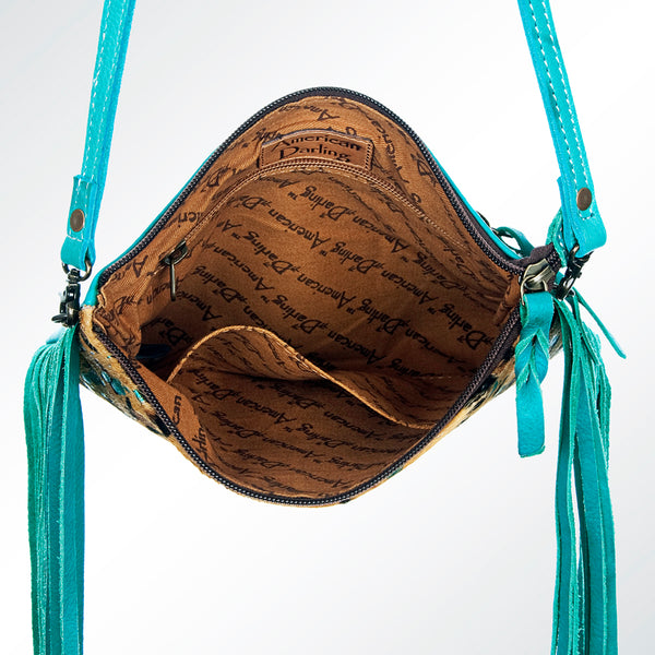 ADBG109 American Darling Hair-On Cowhide Crossbody Bag with Fringe