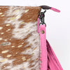 ADBG109 American Darling Hair-On Cowhide Western Crossbody Bag with Leather Fringe Detail
