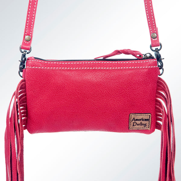 LC-ADBGS142 Hair-On Cowhide Crossbody - Western Fringe Leather Purse
