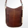 ADBG593 Cowhide Crossbody Bag with Tooled Leather Sunflower Accents Western Hair-On-Hide Tote