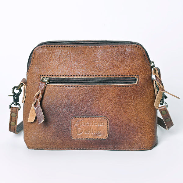 ADBG596 American Darling Hand Tooled Floral Carved & Hair-On Cowhide Western Cross body Bag