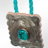 LC-ADJW101 Men's Western Jewelry Necklace with Silver Concho, Turquoise Stone & Leather Fringe