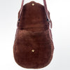 ADBGH102 Fringe Western Leather Tote - Tooled Flap with Turquoise Inlay & Genuine suede Body