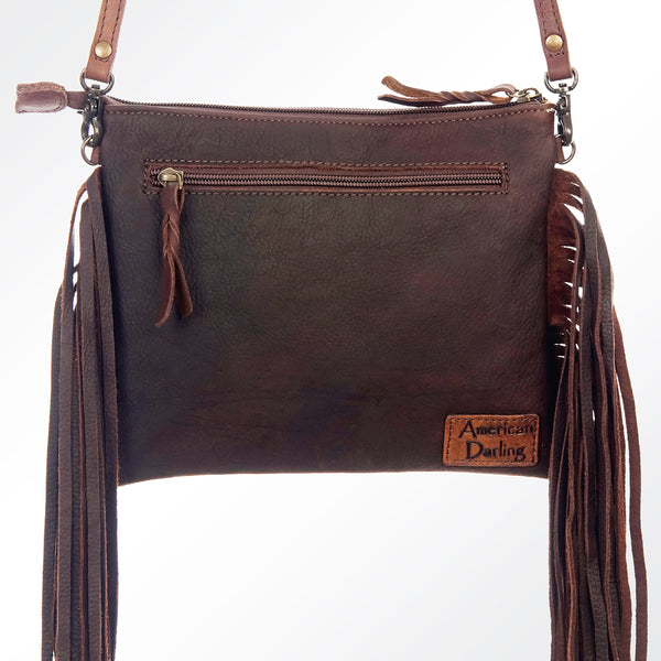 ADBG109 American Darling Western Leather Crossbody Bag Hair-On Cowhide and Fringe