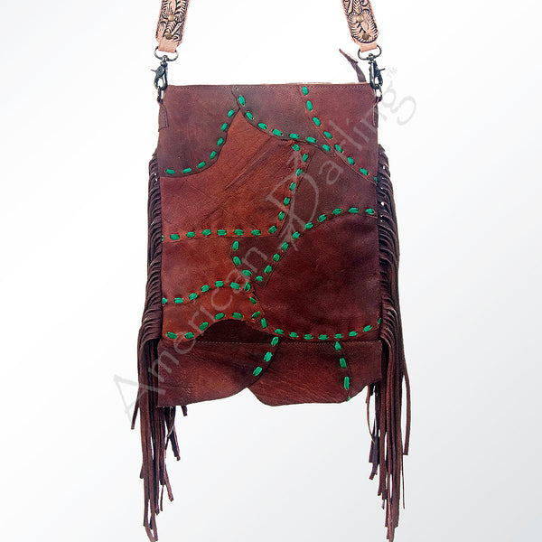 ADBG611 American Darling Handcrafted Western Leather Large Cross body Bag with Fringes