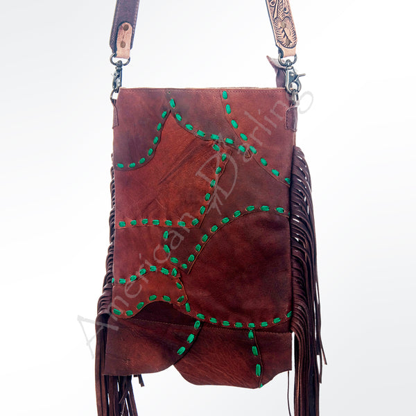ADBG611 American Darling Handcrafted Western Leather Large Cross body Bag with Fringes