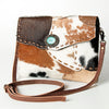 ADBG613 American Darling Turquoise Concho & Hair-On Cowhide Western Leather Envelope Bag