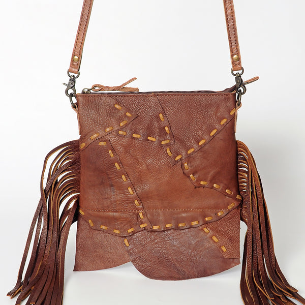 ADBG614 American Darling Handcrafted Western Leather Cross body Bag with Fringes