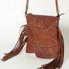 ADBG614 American Darling Handcrafted Western Leather Cross body Bag with Fringes