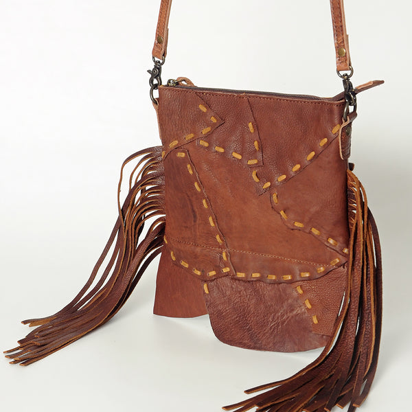 ADBG614 American Darling Handcrafted Western Leather Cross body Bag with Fringes