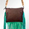 ADBG657 American Darling Hand Tooled Floral & Hair-On Cowhide Western Cross body Bag