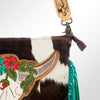 ADBG657 American Darling Hand Tooled Floral & Hair-On Cowhide Western Cross body Bag