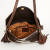 ADBGD120 American Darling Hand Tooled Floral & Hair-On Cowhide Envelope with Turquoise Concho