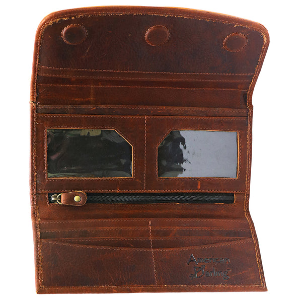 ADBGM112 Hand-Painted Leather Wallet Clutch - Western Design by American Darling