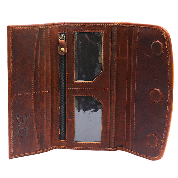ADBGM112 Hand-Painted Leather Wallet Clutch - Western Design by American Darling