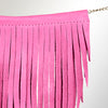 ADJW102E Western Fringe Jewelry Necklace Rust Hot Pink Genuine suede Statement Piece