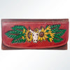 ADBGM102 Western Floral Tooled Leather Wallet - Boho Rodeo Clutch