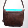 ADBGM118 Hand-Painted Leather Fringe Crossbody Bag - Western Scene Artwork