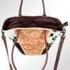 ADBG621A American Darling Hand Tooled Floral & Hair-On Cowhide Western Leather Tote Bag