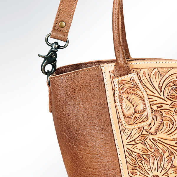 ADBG621B American Darling Hand Tooled Floral Western Leather Tote Bag