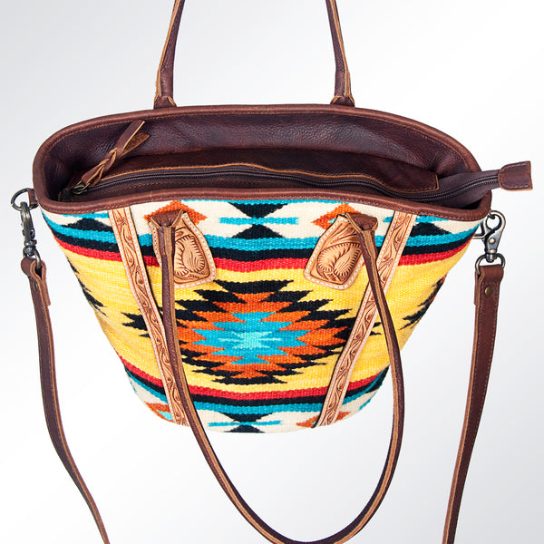 ADBG621C American Darling Hand Tooled & Saddle Blanket Western Leather Tote Bag