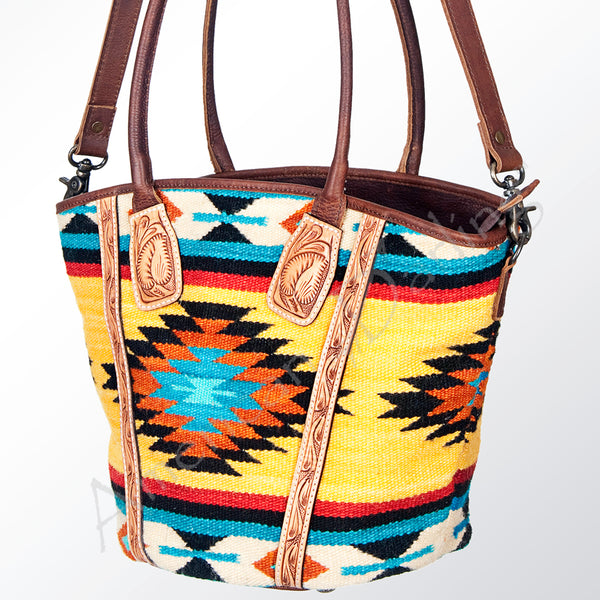 ADBG621C American Darling Hand Tooled & Saddle Blanket Western Leather Tote Bag