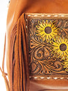 ADBG622 American Darling Hand Tooled Floral & Buck Stitched Western Leather Hobo Bag