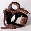 ADBG623 American Darling Hand Tooled Floral & Hair-On Cowhide Western Cross body Bag